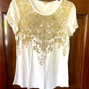 Reba short sleeve T, white, size small